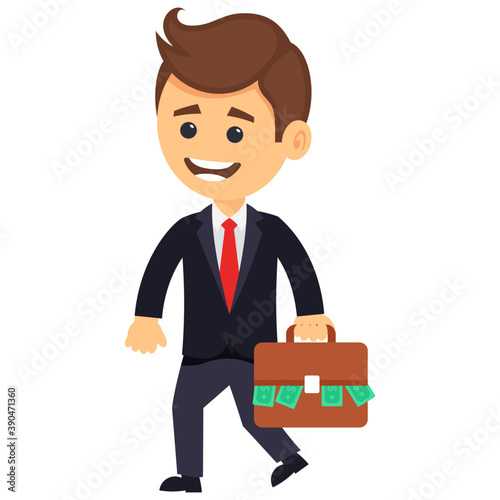 
A person involved in business, businessman 
