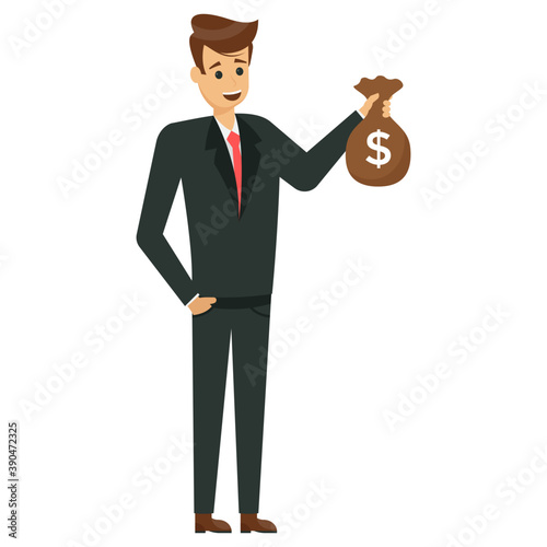 
Delighted businessman expressing his emotions 
