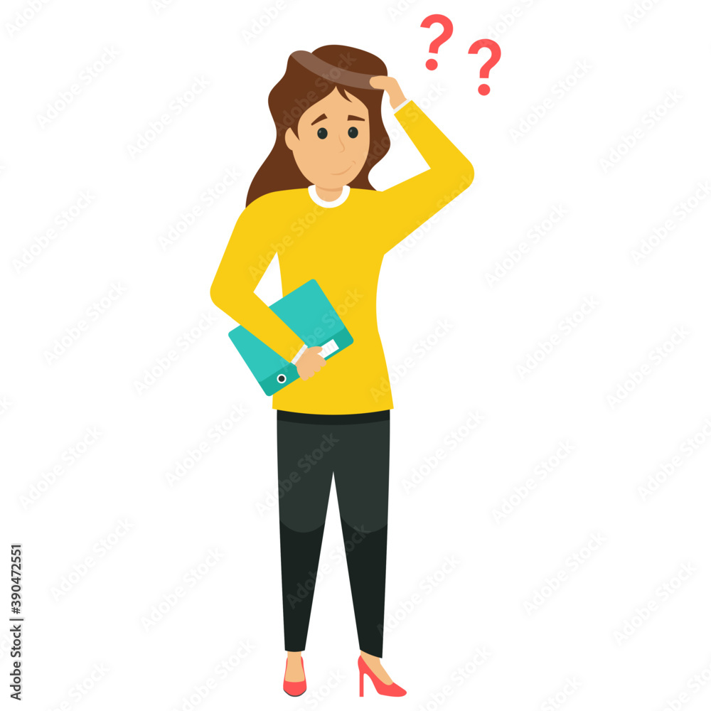 A confused female business manager scratching the back of his head
A confused female business manager scratching the back of his head