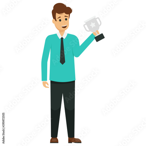 
Delighted businessman expressing his emotions 
