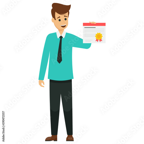 
Delighted businessman expressing his emotions 
