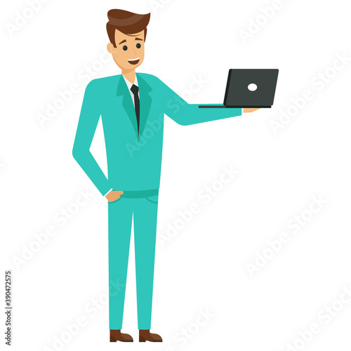 
Delighted businessman expressing his emotions 
