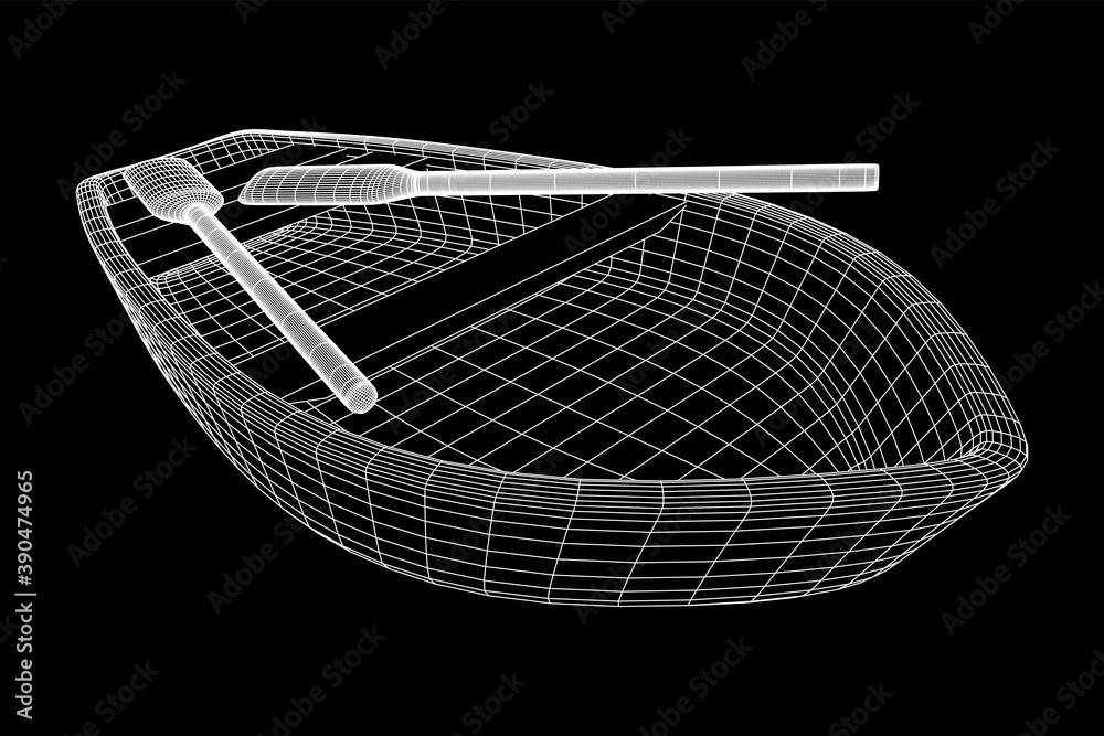 Obraz premium Rowing boat with paddles