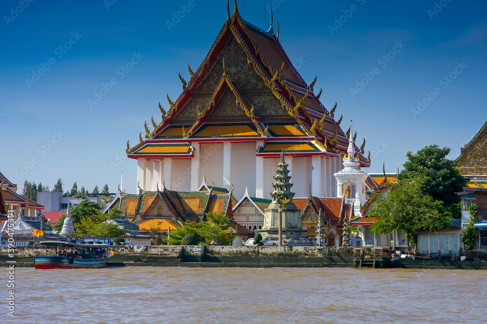 Pagoda near the river Chao Praya Bangkok, Thailand,Asia