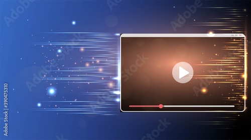 Video screen play button, Streaming preview template, 3d with likes and hearts,