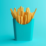 3d illustration of minimal french fries isolated