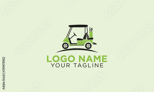 Golf cart logo icon design vector