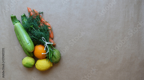 Raw food on the isolated background
