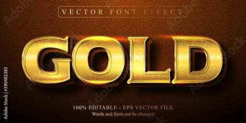 Gold text, shiny golden style editable text effect
