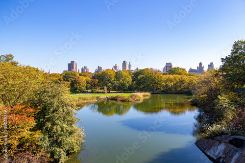 Trees and buildings are seen from Belvedere Castle in Central Park © GORDON