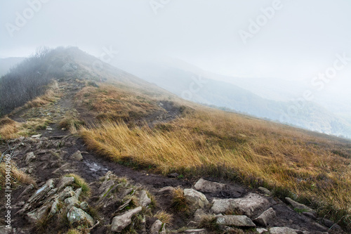 Fototapeta Naklejka Na Ścianę i Meble -  Bieszczady Mountains in Poland, Beautiful autumn mountain landscape