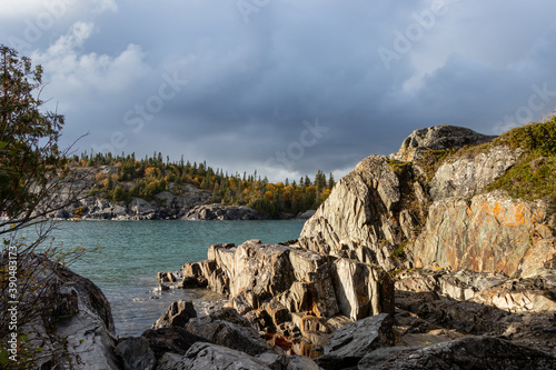 Rugged shore of Lake Superior at Pukaskwa National Park, Marathon, Ontario