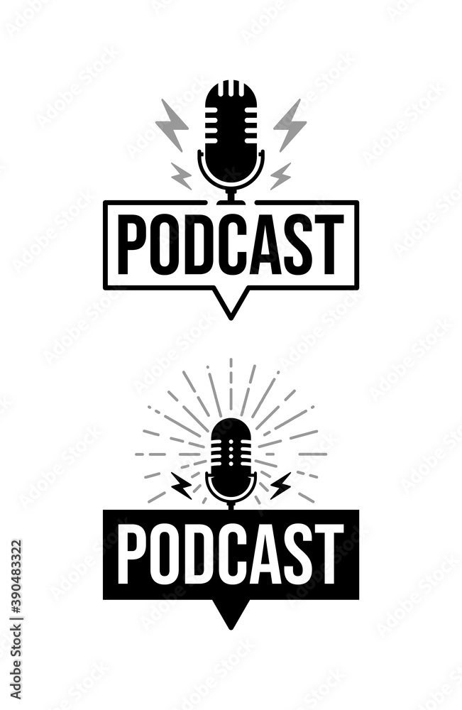 Podcast logo Stock Vector | Adobe Stock