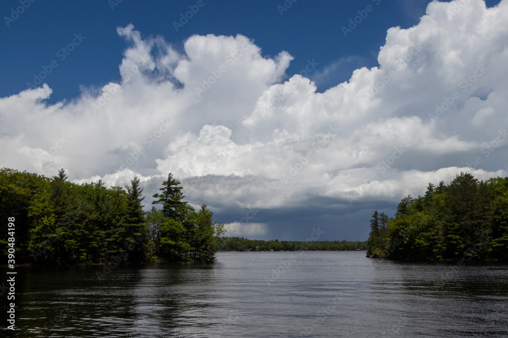 Clouds rolling in over an anchorage on Georgian bay in the summer Clouds rolling in over an anchorage on Georgian bay in the summer
