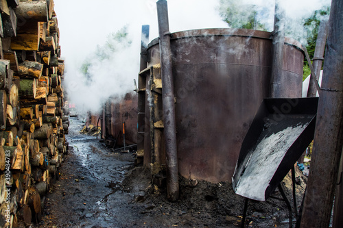 Fototapeta Naklejka Na Ścianę i Meble -  Charcoal kilns in the Bieszczady Mountains, Poland