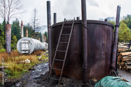 Charcoal kilns (Retorty) in the Bieszczady Mountains, Poland