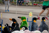 Vegan protest with stuffed animals in Pariser platz Brandenburg gate in MItte Berlin Germany
