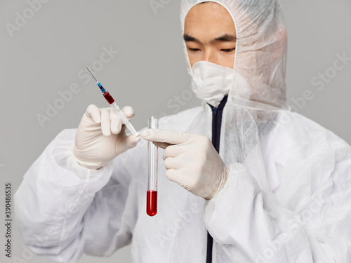 Male laboratory assistant medicine treatment health research diagnostics