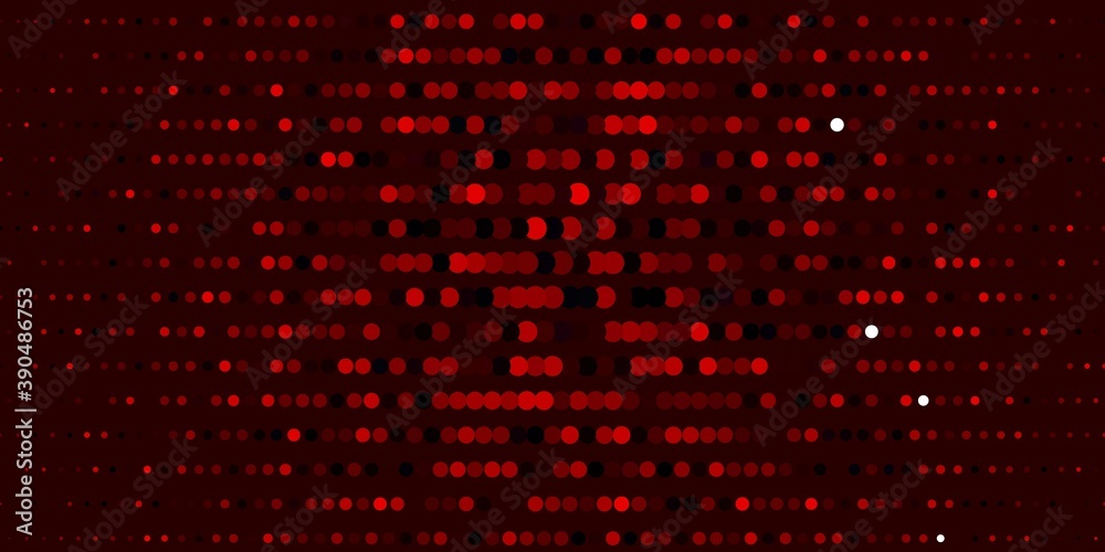 Dark Red vector background with bubbles.