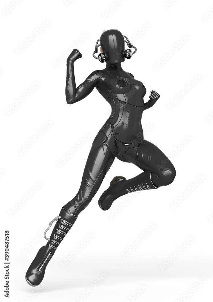 cyber soldier female in a pin up pose cyber soldier female in a pin up pose