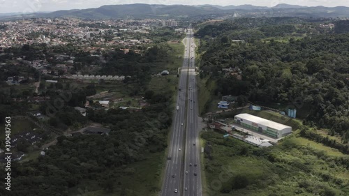 Straight highway. Atibaia city. State of Sao Paulo, Brazil. 