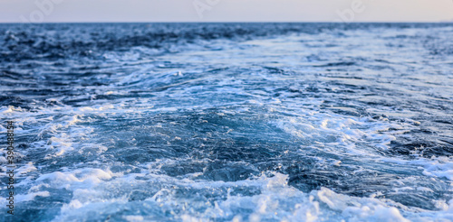 yacht water footprint on the sea surface © serikbaib