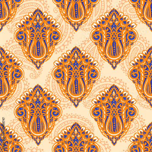 Vector ornamental ethnic art, patterned Indian, Turkish, Arabic, paisley. Hand drawn illustration. Tattoo, astrology, alchemy, boho and magic symbol. Original design in doodle style.