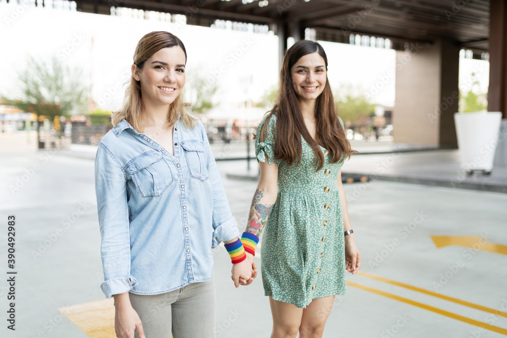 Two women friends supporting gay rights Two women friends supporting gay rights