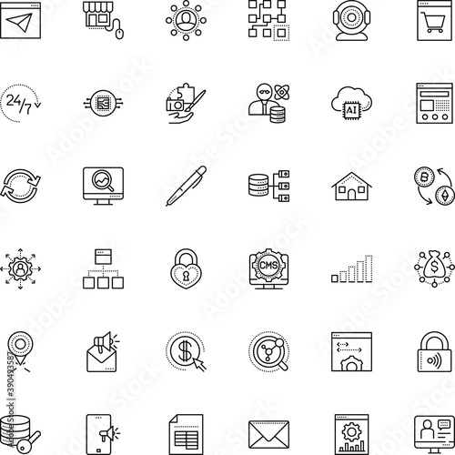 internet vector icon set such as: mining, filled, idea, secure, book, pencil, post, collaboration, building, glass, food, affiliate, navigation, look, dollar, cash, recharge, frame, front, postal