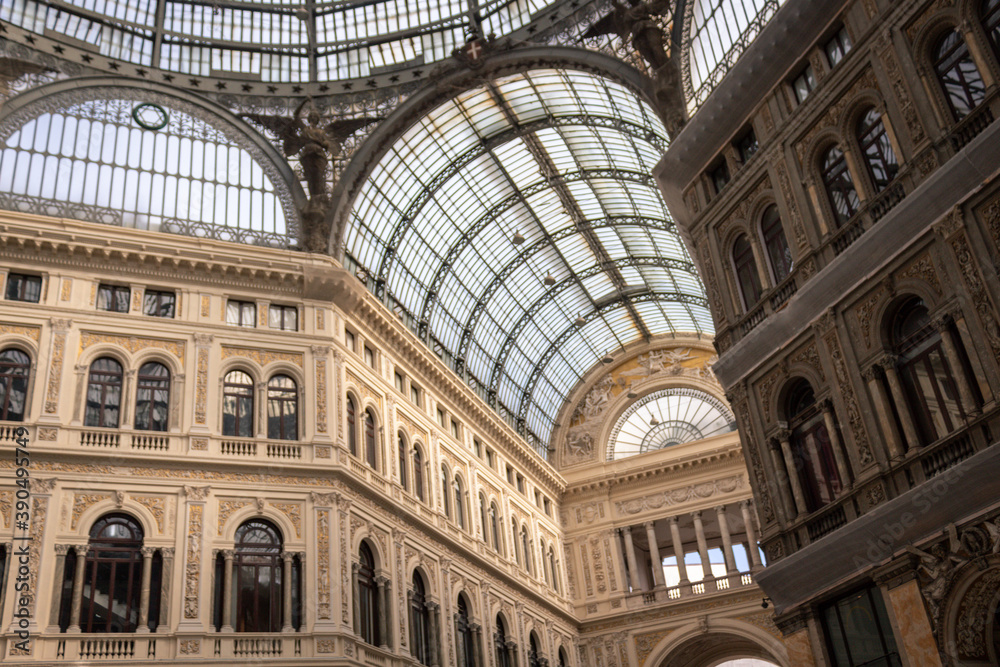 Umberto I gallery in the city of Naples, italy