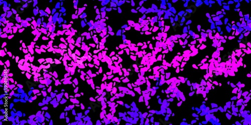 Dark purple  pink vector texture with memphis shapes.