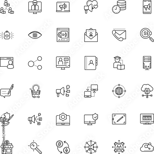 internet vector icon set such as: gadgets, blueprint, conceptual, webmaster, tutorial, paperclip, banking, cartoon, blog, pink, browser, maintenance, small, organizer, class, consultant, scanning