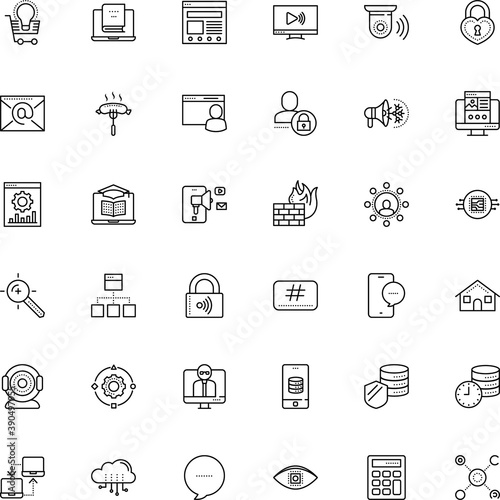 internet vector icon set such as: wheel, meal, teacher, promo, presentation, mockup, wealth, wide, setting, realtime, improvement, earth, follow, e-learning, receive, television, keyword targeting