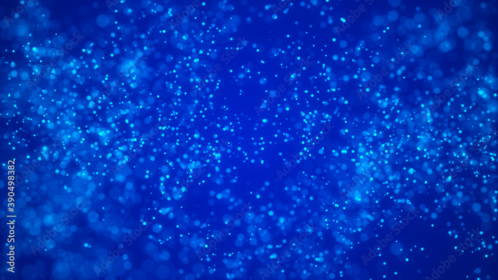 Dust particles. Abstract background of dots. Cosmic illustration. 3d rendering.