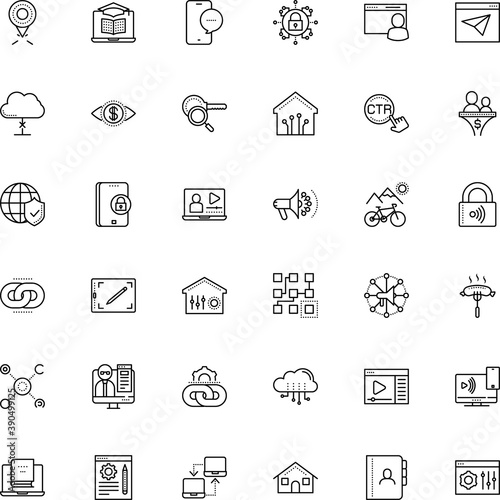 internet vector icon set such as: lens, metal, drafting, organizer, no, master, minh, marker, magnifier, food, software, cooperation, e-book, directory, blog, entertainment, clip, setting, speech