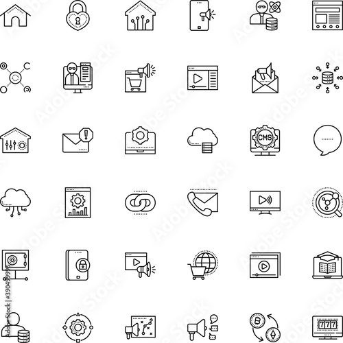 internet vector icon set such as: tablet, progress, telephone, sell, betting, menu, info, distance, office, win, retail, engine, main, tune, sale, discovery, infographic, magnifier, game, improvement