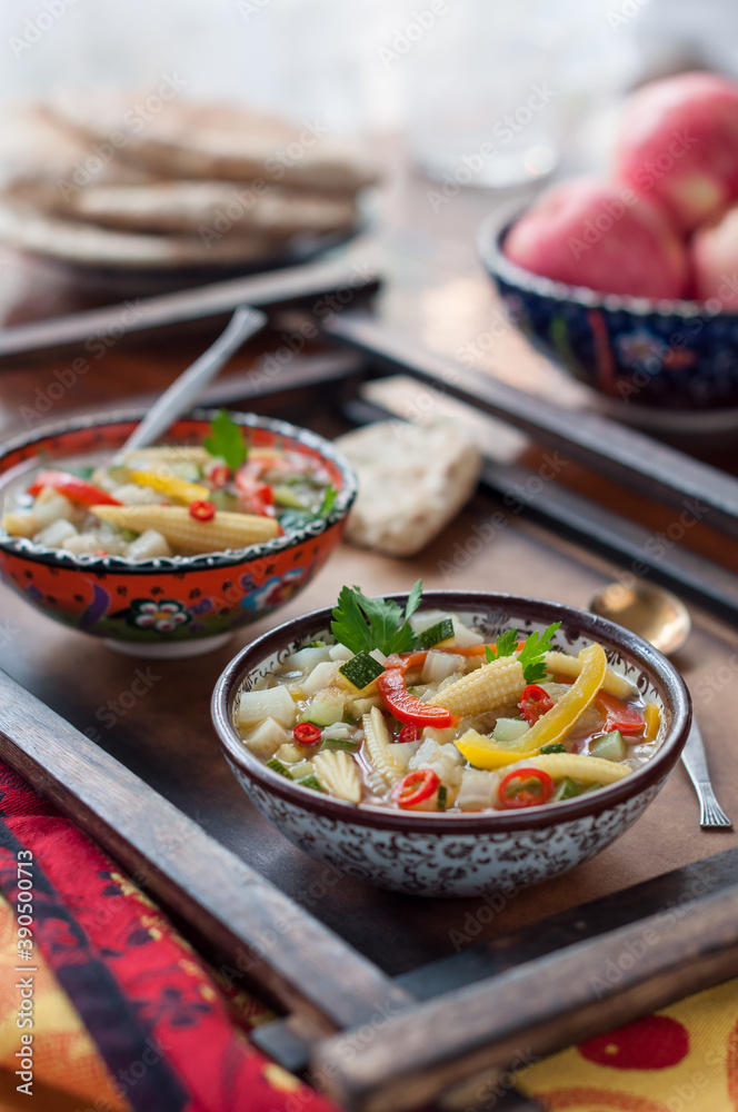 Zucchini and Corn Vegetable Soup or Stew