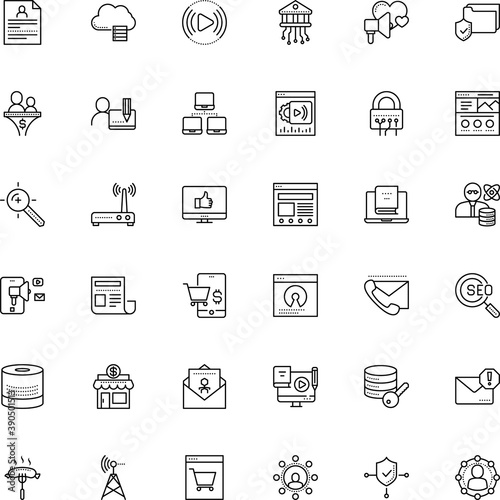 internet vector icon set such as: heart, shopping, group, support, privacy, networking, pink, job, optical, employment, firewall, search engine optimization, desktop, cup, hand, ranking, financial