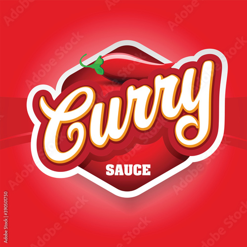 Curry Sauce with chilli sign red