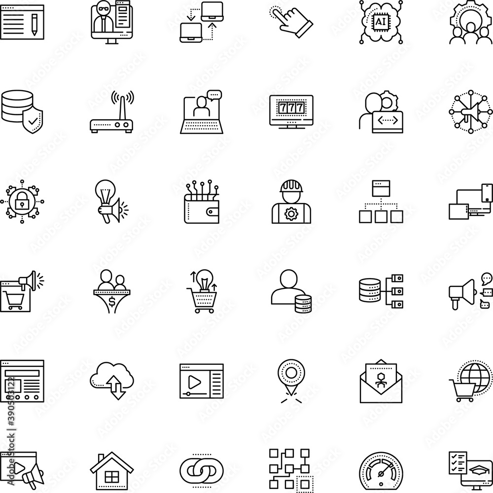 internet vector icon set such as: hyperlink, minimalistic, payment, cpu, luck, electric, notebook, finger, analysis, meter, gateway, direction, place, brain, road, coding, gamble, gauge, wifi, mind