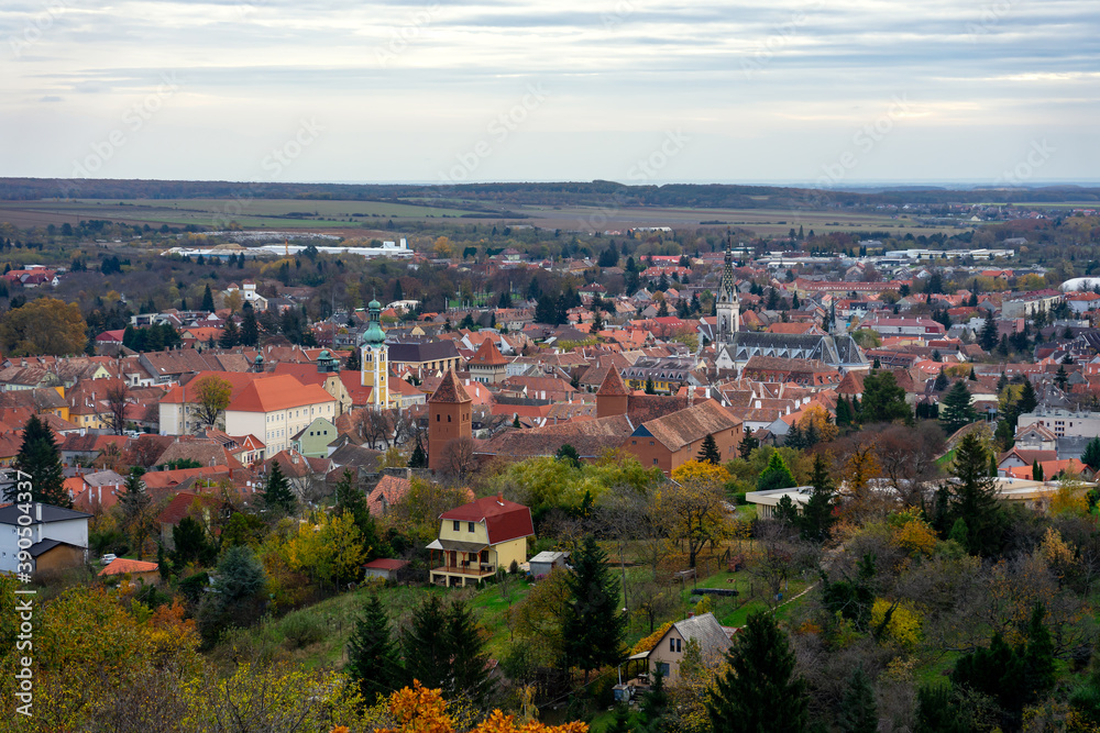 Cityscape of the historical Kőszeg Hungary from the Szulejmán view point
