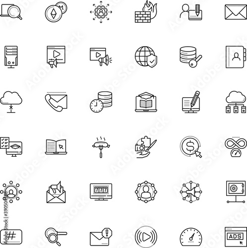 internet vector icon set such as: teamwork, undesirable, future, clock, ppc, click, conference, announcement, style, profile, close, meter, thin, tag, cartoon, software, payment, winner, full, male