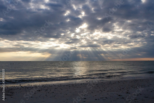 Sunset Rays on a Calm Ocean