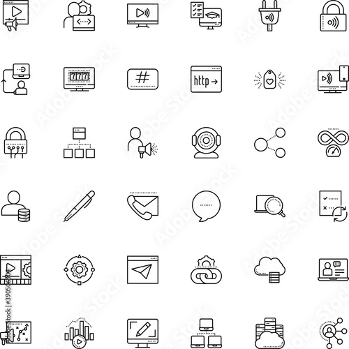 internet vector icon set such as: trend, tech, counting, poker, automation, customer, elections, process, referral, course, analytics, talk, analysis, adapter, product, pack, em, hyperlink, look