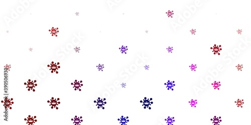 Light pink, red vector background with covid-19 symbols.