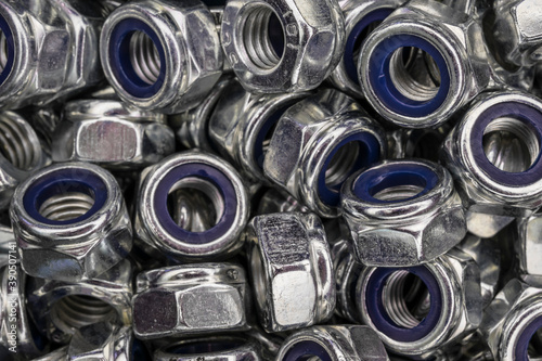 pattern of zinc plated screw nuts