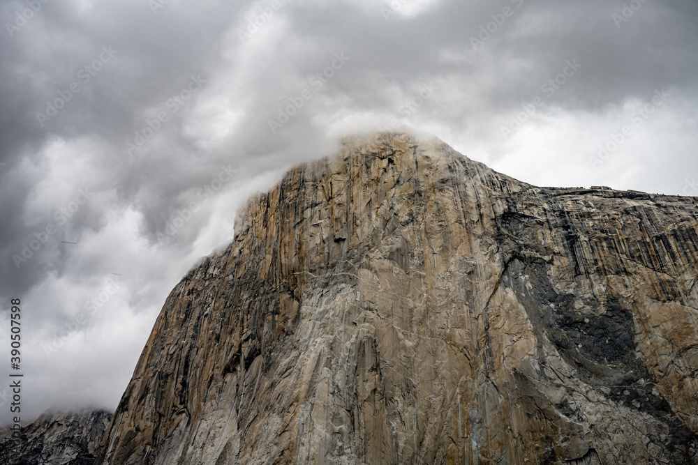 Clouds on El Capitan at Yosemite National Park