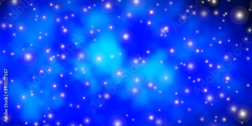 Dark BLUE vector pattern with abstract stars.