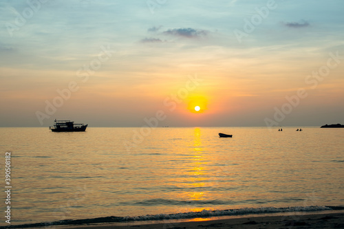 Beautiful sunset on the Sea coast. Thailand.