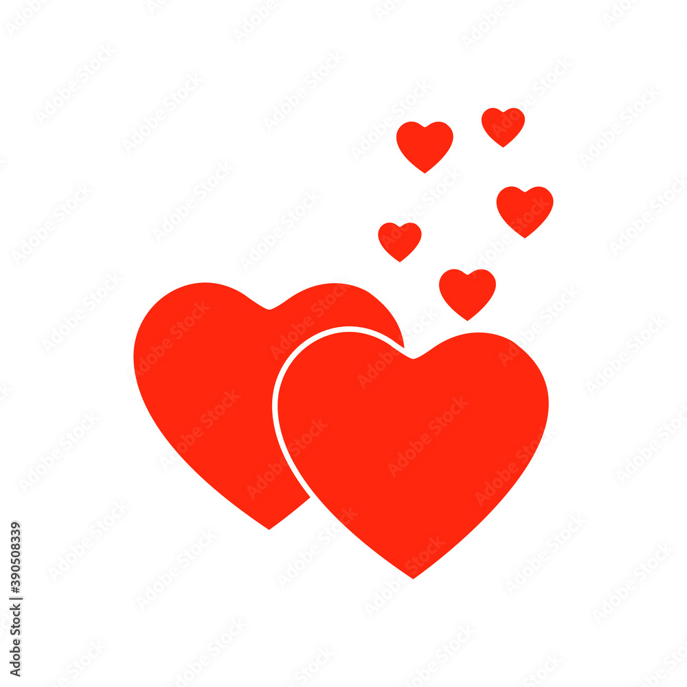hearts, love icon, vector illustration